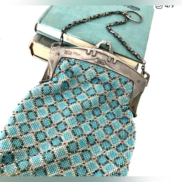 Wilhelm Binder Handbags - 1920’s Art Deco 800 Silver Beaded Evening Bag Hallmarked Wilhelm Binder German